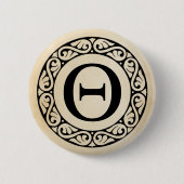 Alphabet Letter Theta Ronde Button 5,7 Cm (Voorkant)