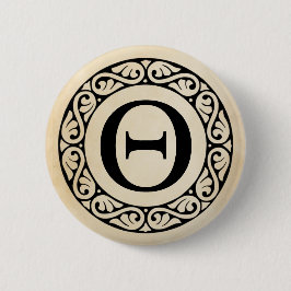 Alphabet Letter Theta Ronde Button 5,7 Cm