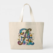 Alphabet letter tote "A" Grote Tote Bag (Achterkant)