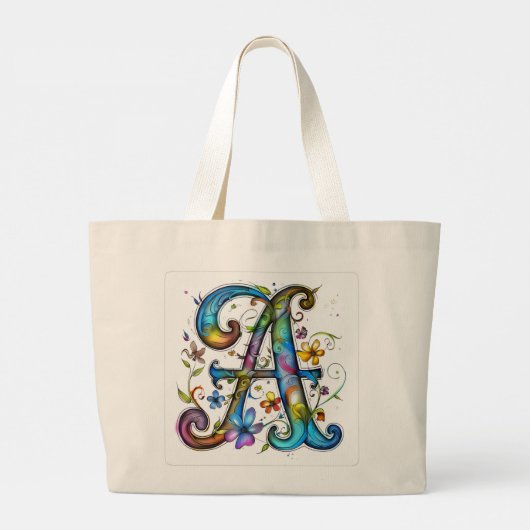 Alphabet letter tote "A" Grote Tote Bag (Achterkant)