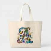 Alphabet letter tote "A" Grote Tote Bag (Voorkant)