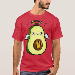 Alphabet Letter v Cute Heilige Guacamole Avocado T-shirt