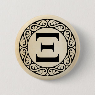 Alphabet Letter Xi Ronde Button 5,7 Cm