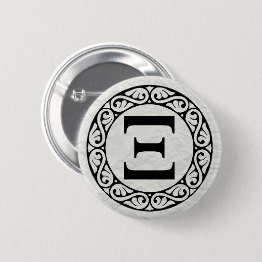 Alphabet Letter Xi Ronde Button 5,7 Cm (Voorkant /achterkant)