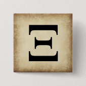 Alphabet Letter Xi Vierkante Button 5,1 Cm (Voorkant)