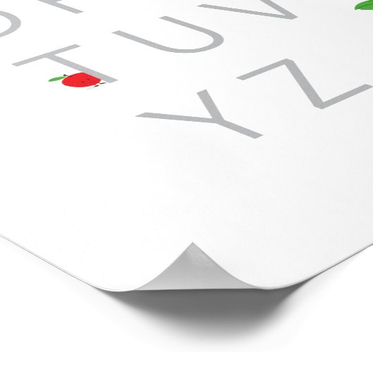 Alphabet Letters ABC Educatief Apple Fruit Poster (Hoek)