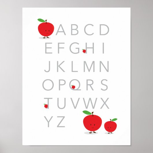 Alphabet Letters ABC Educatief Apple Fruit Poster (Voorkant)