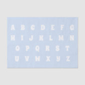 Alphabet Letters Abc patroon lichtblauw wit Tissuepapier (Voorkant)