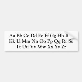 Alphabet Letters - ABC's in hoofdletters en kleine Bumpersticker