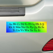 Alphabet Letters - ABC's in hoofdletters en kleine Bumpersticker (Op auto)