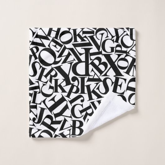 Alphabet Letters Bad Handdoek (Wasdoekje)