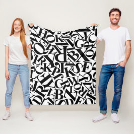 Alphabet Letters Fleece Deken