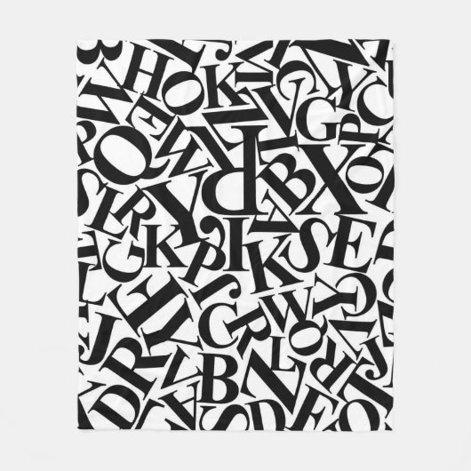 Alphabet Letters Fleece Deken (Voorkant)