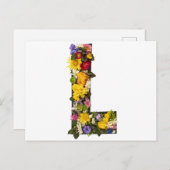 Alphabet letters flowers briefkaart (Voorkant / Achterkant)
