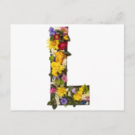 Alphabet letters flowers  briefkaart
