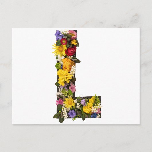 Alphabet letters flowers briefkaart (Voorkant)