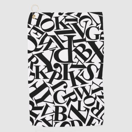 Alphabet Letters Golfhanddoek (Voorkant)