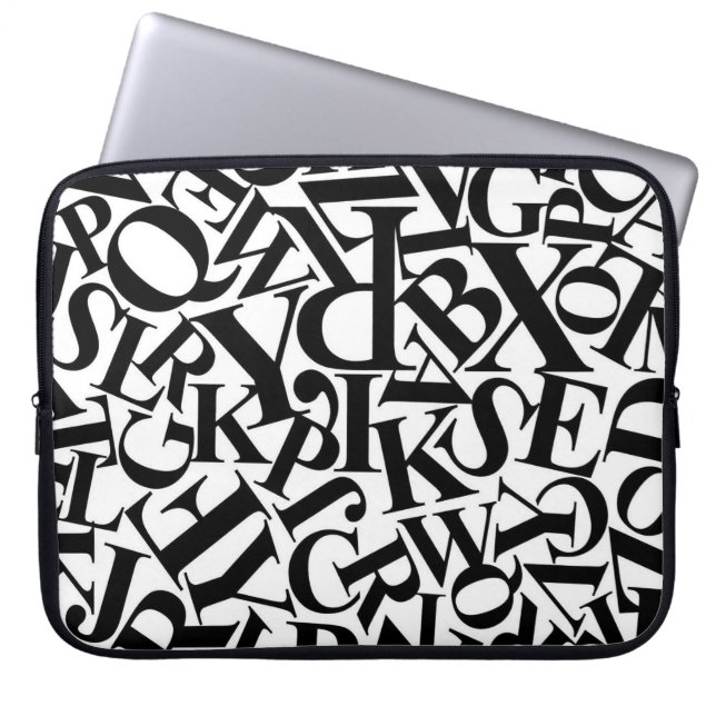 Alphabet Letters Laptop Sleeve (Voorkant)