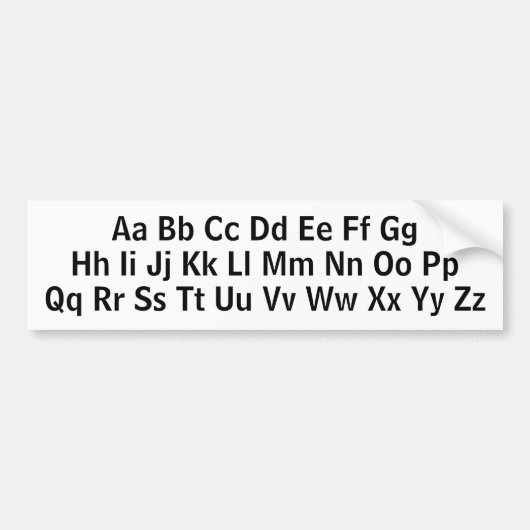Alphabet Letters Learning In hoofdletters, kleine  Bumpersticker (Voorkant)