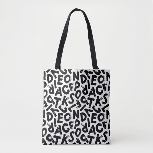 Alphabet Letters Patroon Tote Bag (Voorkant)