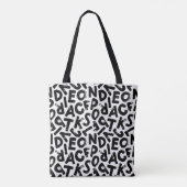Alphabet Letters Patroon Tote Bag (Achterkant)