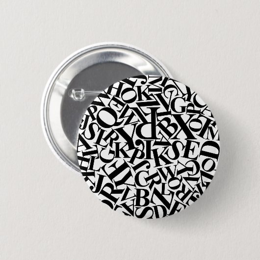 Alphabet Letters Ronde Button 5,7 Cm (Voorkant /achterkant)