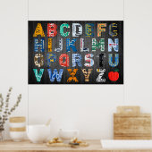 Alphabet License Bord Art Poster (Keuken)