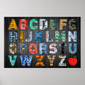 Alphabet License Bord Art Poster (Voorkant)
