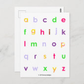 Alphabet Lower Hoesje Letters Briefkaart (Voorkant / Achterkant)