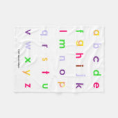 Alphabet Lower Hoesje Letters Fleece Deken (Voorkant (Horizontaal))