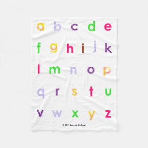 Alphabet Lower Hoesje Letters Fleece Deken