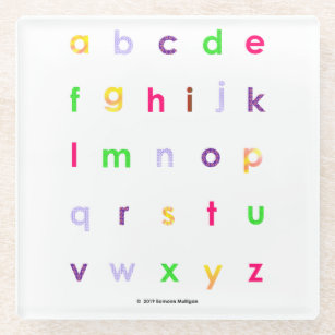 Alphabet Lower Hoesje Letters Glazen Onderzetter
