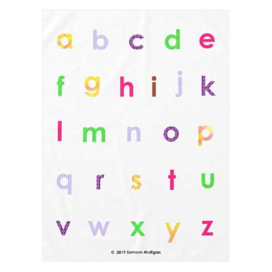 Alphabet Lower Hoesje Letters Tafelkleed (Voorkant)