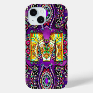Alphabet M mandala iPhone 15 Case
