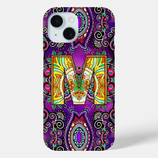 Alphabet M mandala Case-Mate iPhone Case (Achterkant)