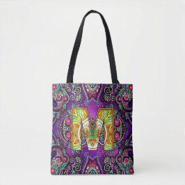 Alphabet M mandala Tote Bag