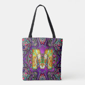 Alphabet M mandala Tote Bag (Achterkant)