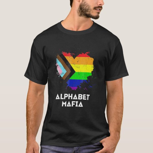 Alphabet maffia - lgbetq pride - klaagt over de in t-shirt (Voorkant)