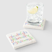 Alphabet Marble Stone Onderzetter (Zijkant)