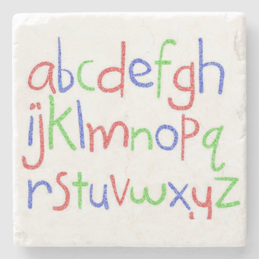 Alphabet Marble Stone Onderzetter (Voorkant)