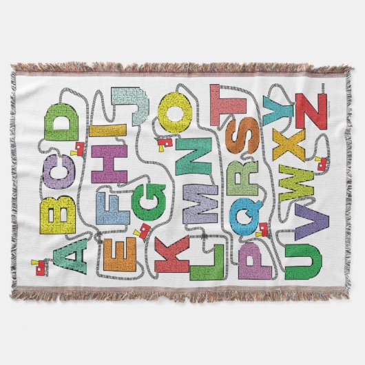 Alphabet Maze Puzzles Railroad Deken (Voorkant)
