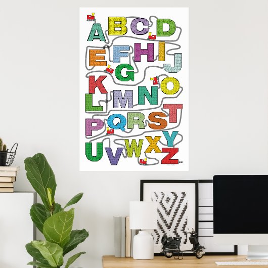 Alphabet Maze Puzzles Railroad Poster (Thuiskantoor)