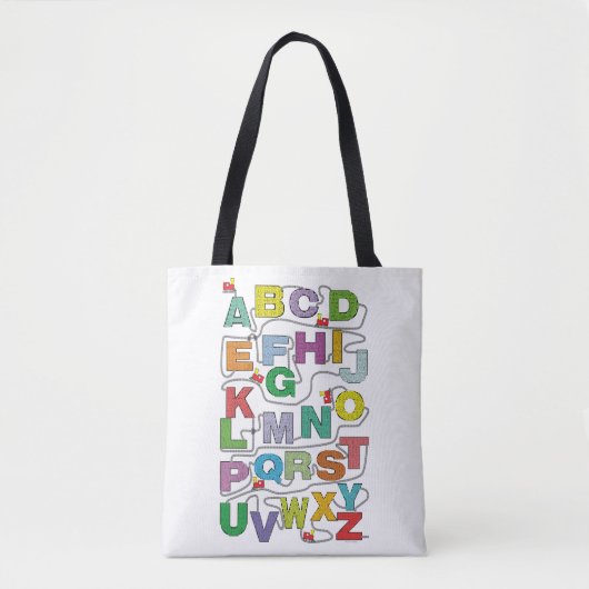 Alphabet Maze Puzzles Railroad Tote Bag (Voorkant)
