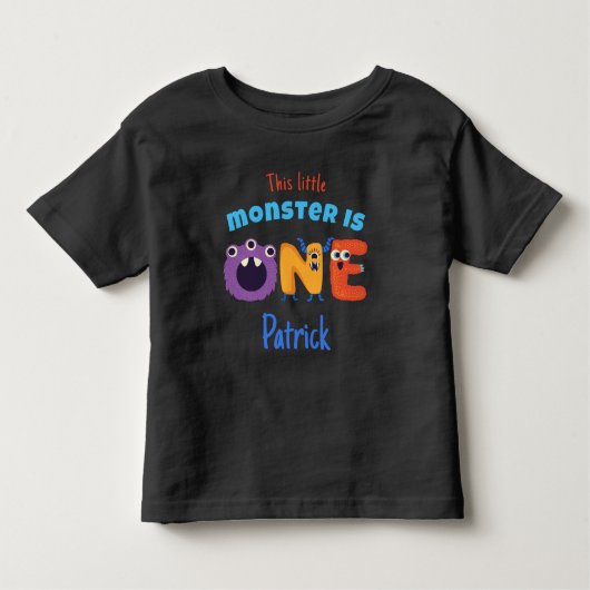 Alphabet Monsters 1e Verjaardag Dit Kleine Monster Kinder Shirts (Voorkant)