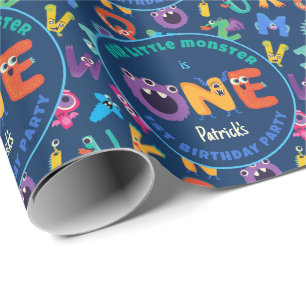 Alphabet Monsters 1e Verjaardag Ons Kleine Monster Cadeaupapier