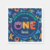 Alphabet Monsters 1e Verjaardag Ons Kleine Monster Servet (Voorkant)