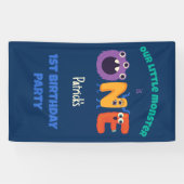 Alphabet Monsters 1e Verjaardag Ons Kleine Monster Spandoek (Horizontaal)