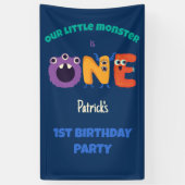 Alphabet Monsters 1e Verjaardag Ons Kleine Monster Spandoek (Verticaal)