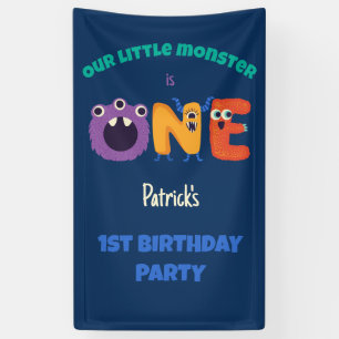 Alphabet Monsters 1e Verjaardag Ons Kleine Monster Spandoek