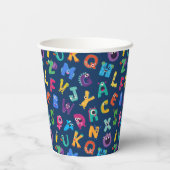 Alphabet Monsters Verjaardag Kleine Monster Add Ag Papieren Bekers (Achterkant)